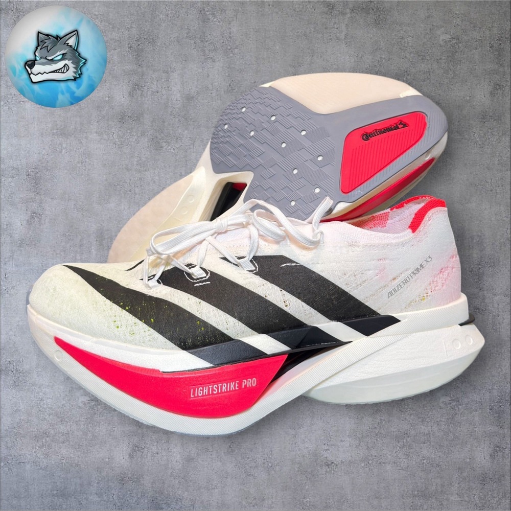 Adidas Adizero Prime X 3.0 Strung Running Shoes White Black Red Size 12 JR2597